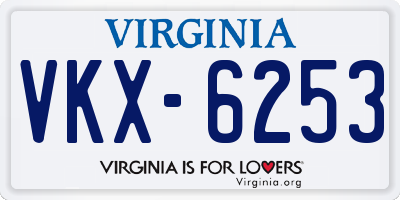 VA license plate VKX6253