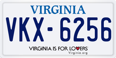 VA license plate VKX6256