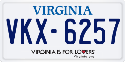 VA license plate VKX6257