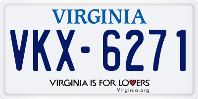 VA license plate VKX6271