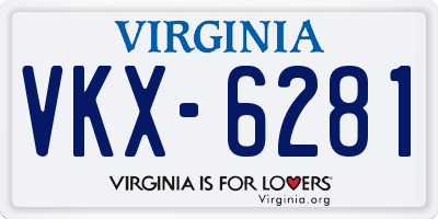 VA license plate VKX6281