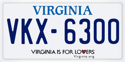VA license plate VKX6300
