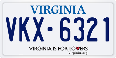 VA license plate VKX6321
