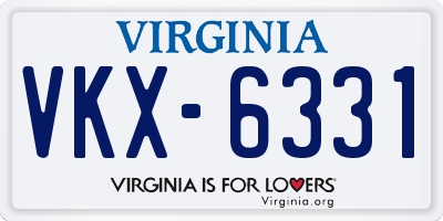 VA license plate VKX6331