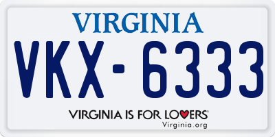VA license plate VKX6333