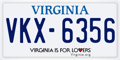 VA license plate VKX6356