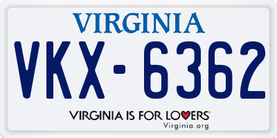 VA license plate VKX6362