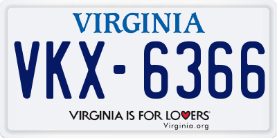 VA license plate VKX6366