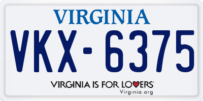 VA license plate VKX6375