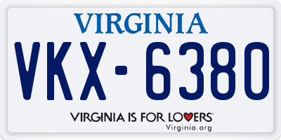 VA license plate VKX6380
