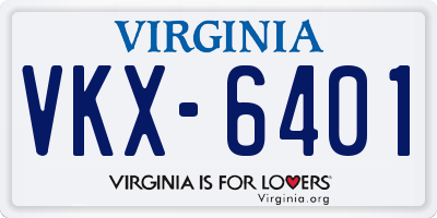 VA license plate VKX6401