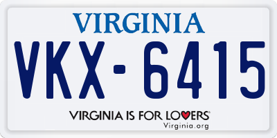 VA license plate VKX6415