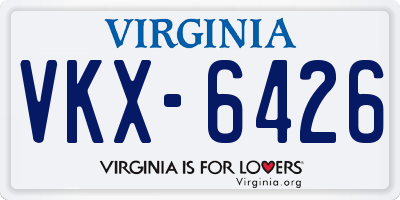 VA license plate VKX6426