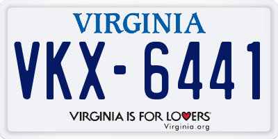 VA license plate VKX6441
