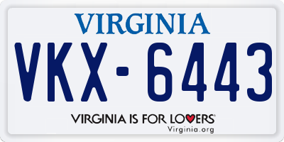 VA license plate VKX6443
