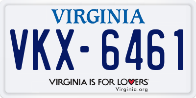 VA license plate VKX6461