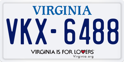 VA license plate VKX6488