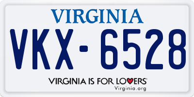 VA license plate VKX6528