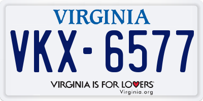 VA license plate VKX6577