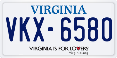 VA license plate VKX6580
