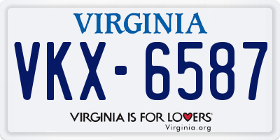 VA license plate VKX6587