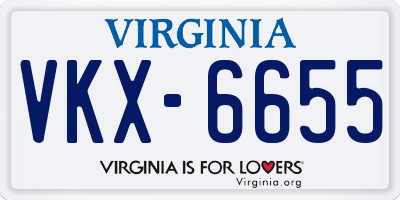 VA license plate VKX6655