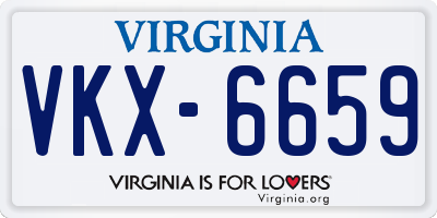 VA license plate VKX6659
