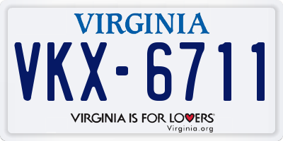 VA license plate VKX6711