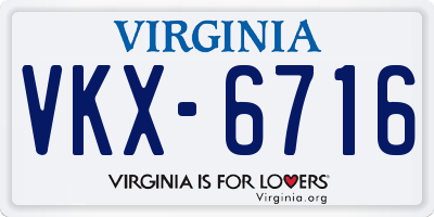 VA license plate VKX6716