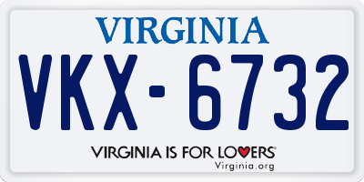 VA license plate VKX6732