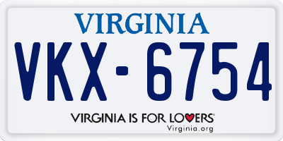 VA license plate VKX6754