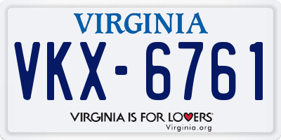 VA license plate VKX6761