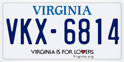 VA license plate VKX6814