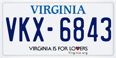 VA license plate VKX6843