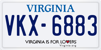 VA license plate VKX6883