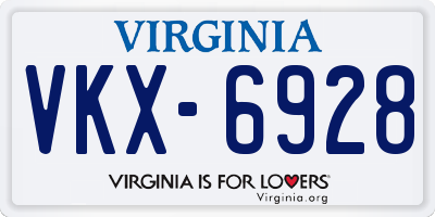 VA license plate VKX6928