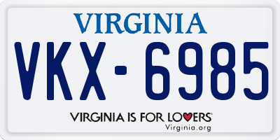 VA license plate VKX6985