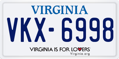 VA license plate VKX6998