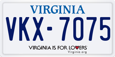 VA license plate VKX7075