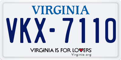 VA license plate VKX7110