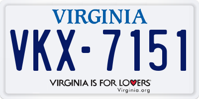 VA license plate VKX7151