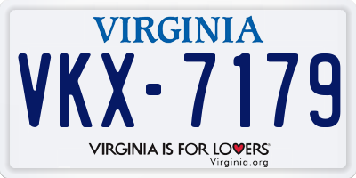VA license plate VKX7179