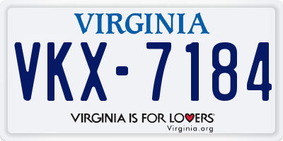 VA license plate VKX7184