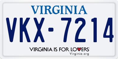 VA license plate VKX7214