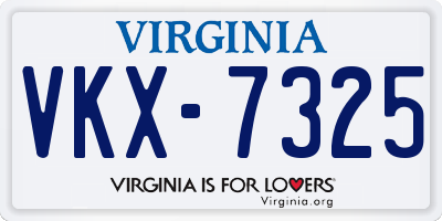 VA license plate VKX7325