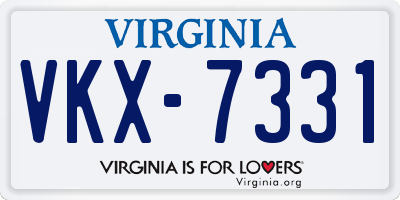 VA license plate VKX7331