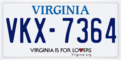 VA license plate VKX7364