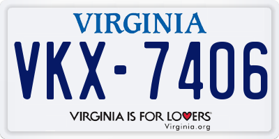 VA license plate VKX7406