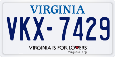 VA license plate VKX7429