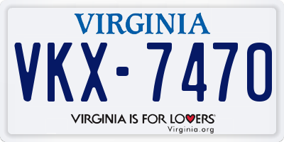 VA license plate VKX7470